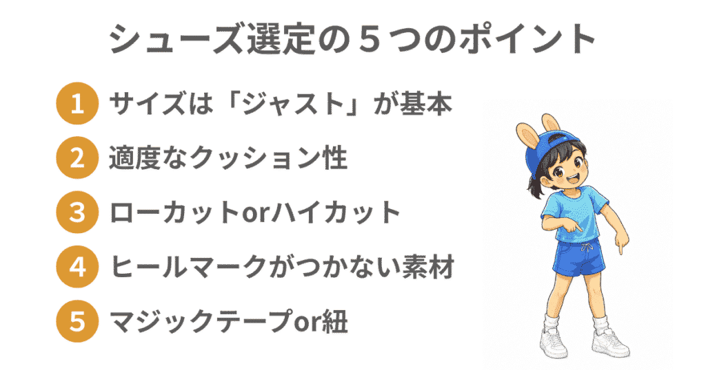 ダンスシューズ選定の５つのポイント
