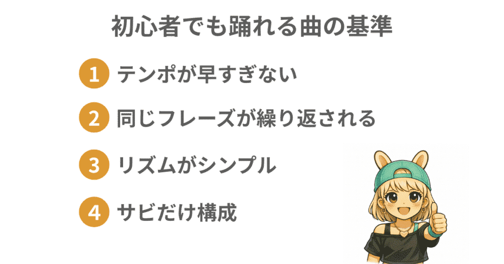 初心者でも踊れる曲の基準