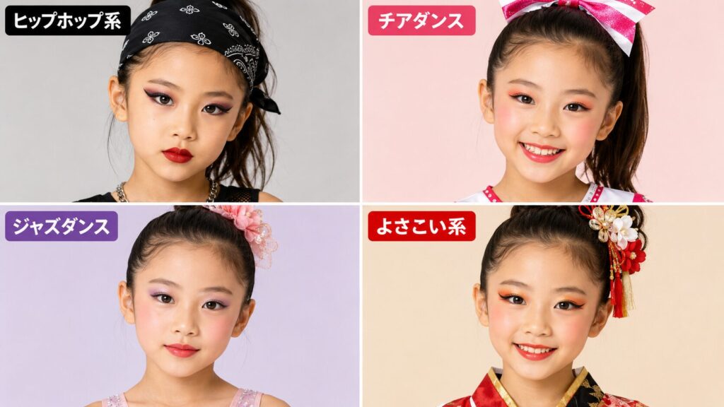 キッズダンスメイクのジャンル別比較