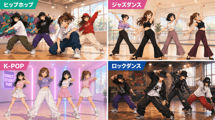 ダンスジャンル４つ