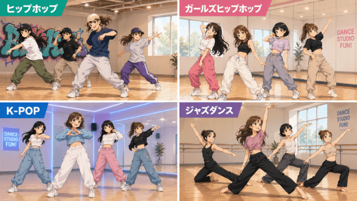 ダンスジャンル４つ
